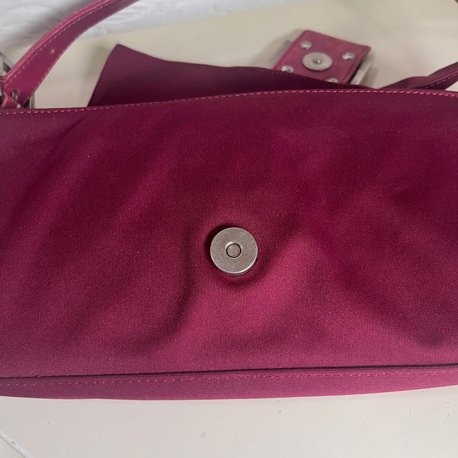 Sold FENDI Baguette Raspberry Pink Cloth Shoulder Bag