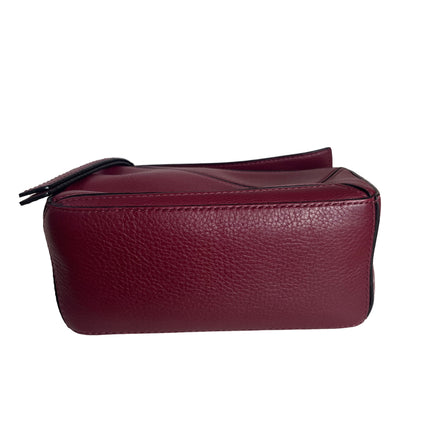 Sold Loewe Puzzle Mini Burgundy Calfskin Leather Crossbody Bag
