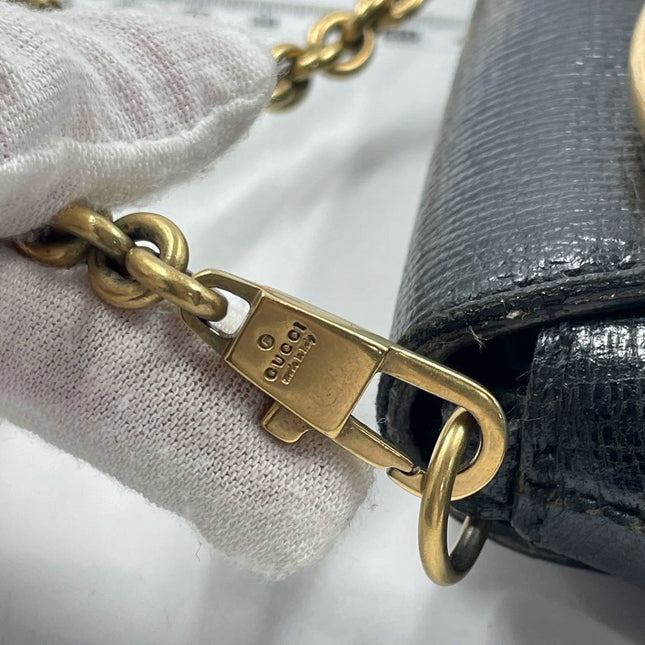 Gucci Horsebit 1955 Chain Shoulder bag Large Black Leather