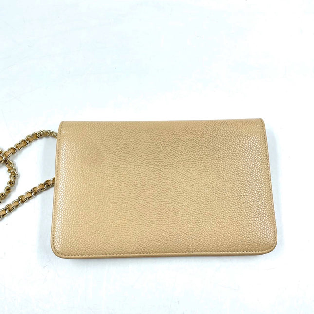 Sold Chanel Wallet on Chain WOC Double CC Beige Caviar Leather