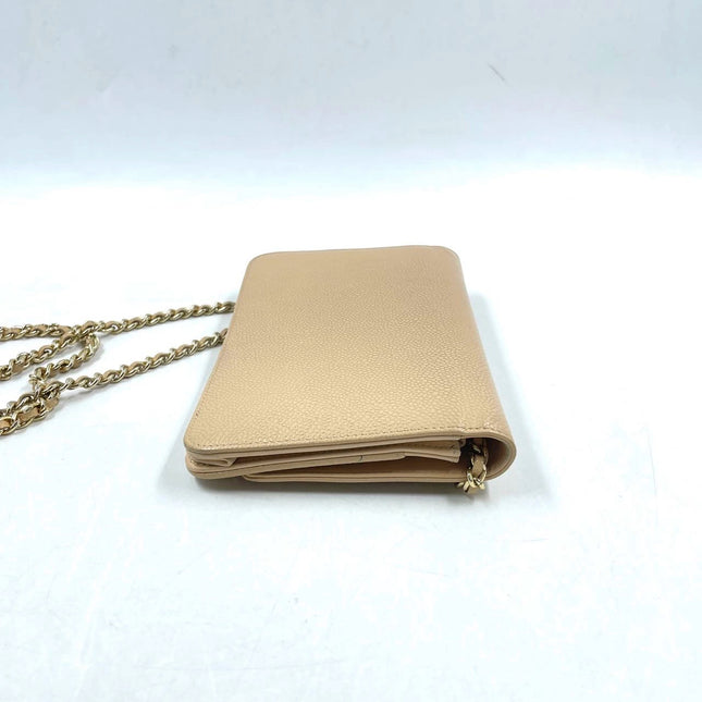Sold Chanel Wallet on Chain WOC Double CC Beige Caviar Leather