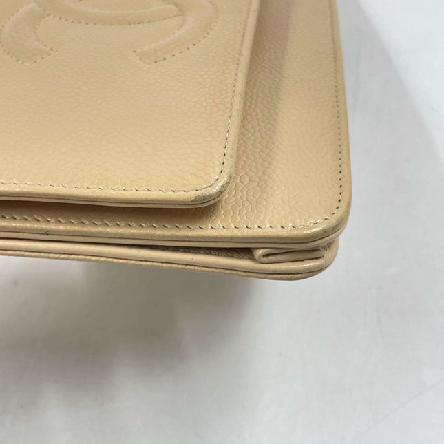 Sold Chanel Wallet on Chain WOC Double CC Beige Caviar Leather
