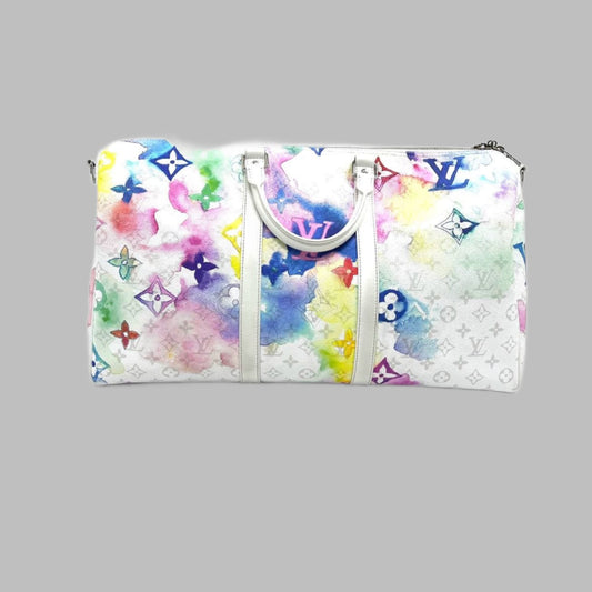 Sold Louis Vuitton Keepall 50 Watercolor on White Monogram-Luxbags