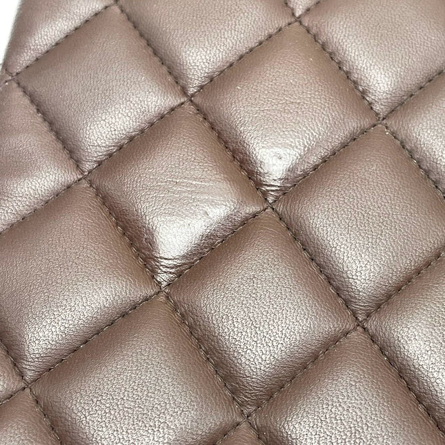Chanel Classic Flap Maxi Chocolate Brown Lambskin Leather Single Flap Gold Hardware