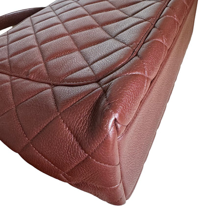 Sold Chanel Vintage Top Handle Kelly Dark Caramel Flap Bag Caviar Leather 24k Gold Plated Hardware, 2000-2002