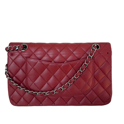 Chanel Classic Flap Burgundy Lambskin Leather Gunmetal Grey HW, 2011-2012