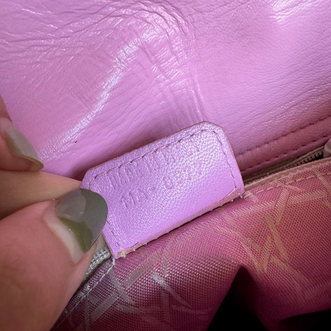 Sold Lady Dior Vintage Mini Pink Suede with Yellow Gold-tone Hardware