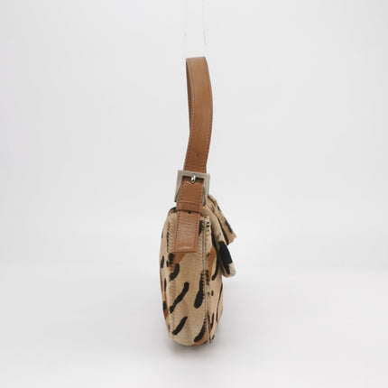 Fendi Baguette Vintage Pony hair in leopard print Brown