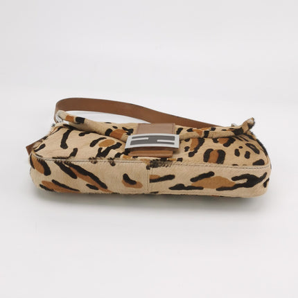 Fendi Baguette Vintage Pony hair in leopard print Brown