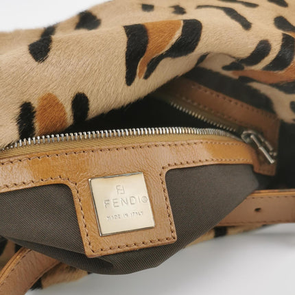 Fendi Baguette Vintage Pony hair in leopard print Brown