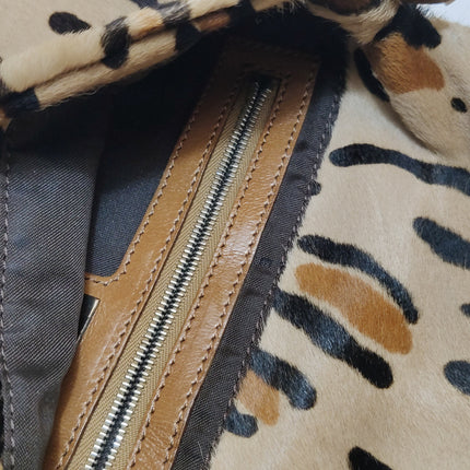 Fendi Baguette Vintage Pony hair in leopard print Brown