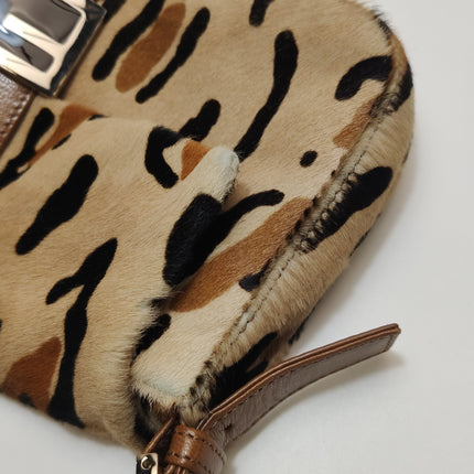 Fendi Baguette Vintage Pony hair in leopard print Brown