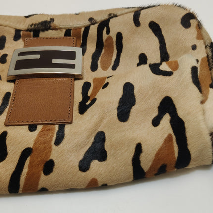 Fendi Baguette Vintage Pony hair in leopard print Brown
