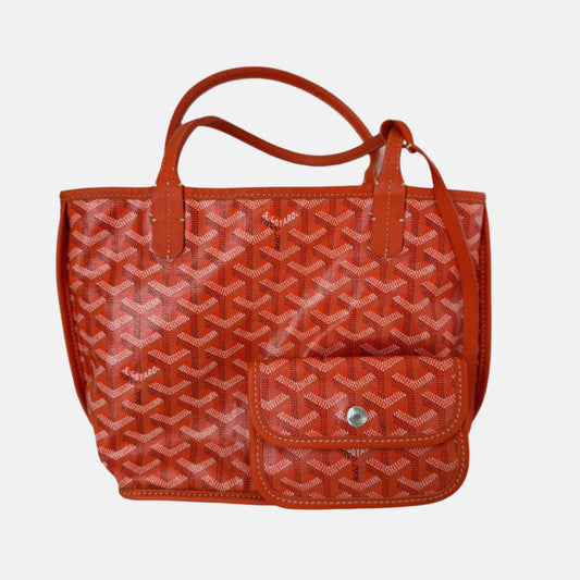 Goyard Anjou Mini Tote Orange Canvas and Leather, 2018-Luxbags