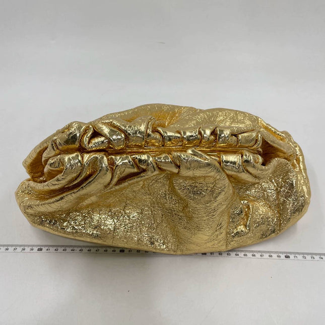 Sold Bottega Veneta Pouch Large Gold Lambskin Leather