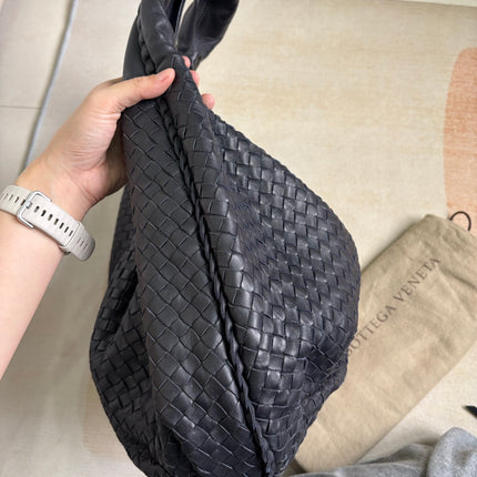 Bottega Veneta Belly Hobo Intrecciato Navy Leather Maxi 50cm
