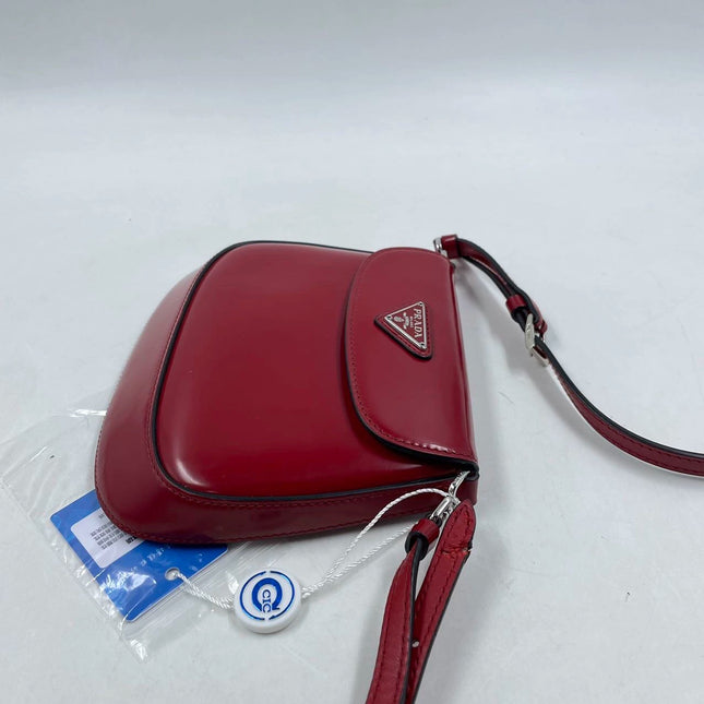Sold Prada Cleo Flap Burgundy / Red Leather Shoulder bag