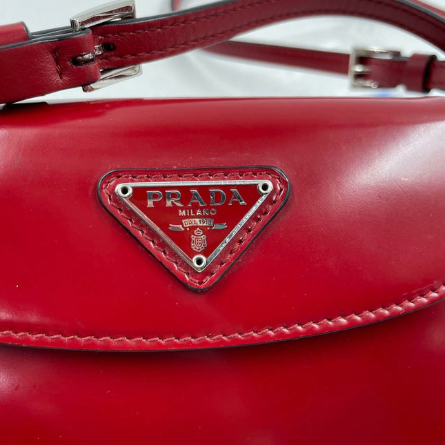 Sold Prada Cleo Flap Burgundy / Red Leather Shoulder bag