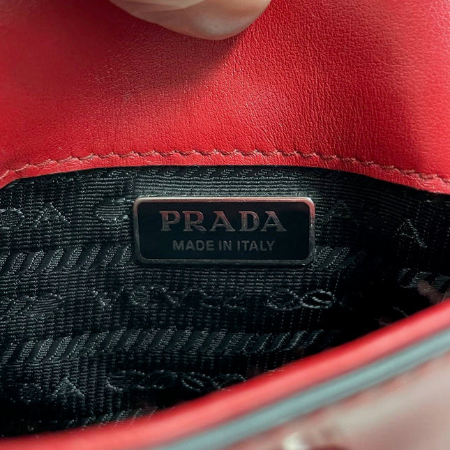 Sold Prada Cleo Flap Burgundy / Red Leather Shoulder bag