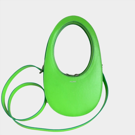 Coperni Mini Swipe Bag Neon Green Leather Bag with Strap-Luxbags