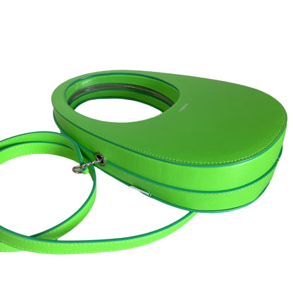 Coperni Mini Swipe Bag Neon Green Leather Bag with Strap