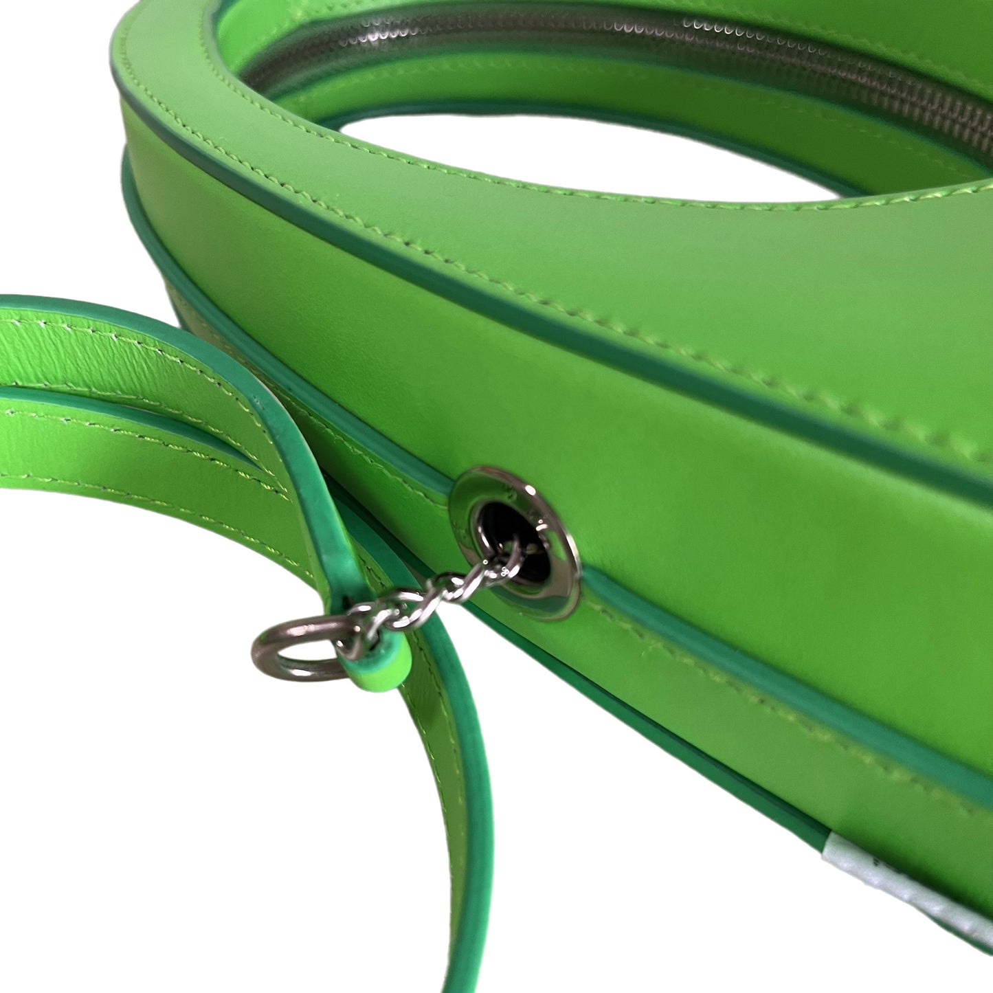 Coperni Mini Swipe Bag Neon Green Leather Bag with Strap