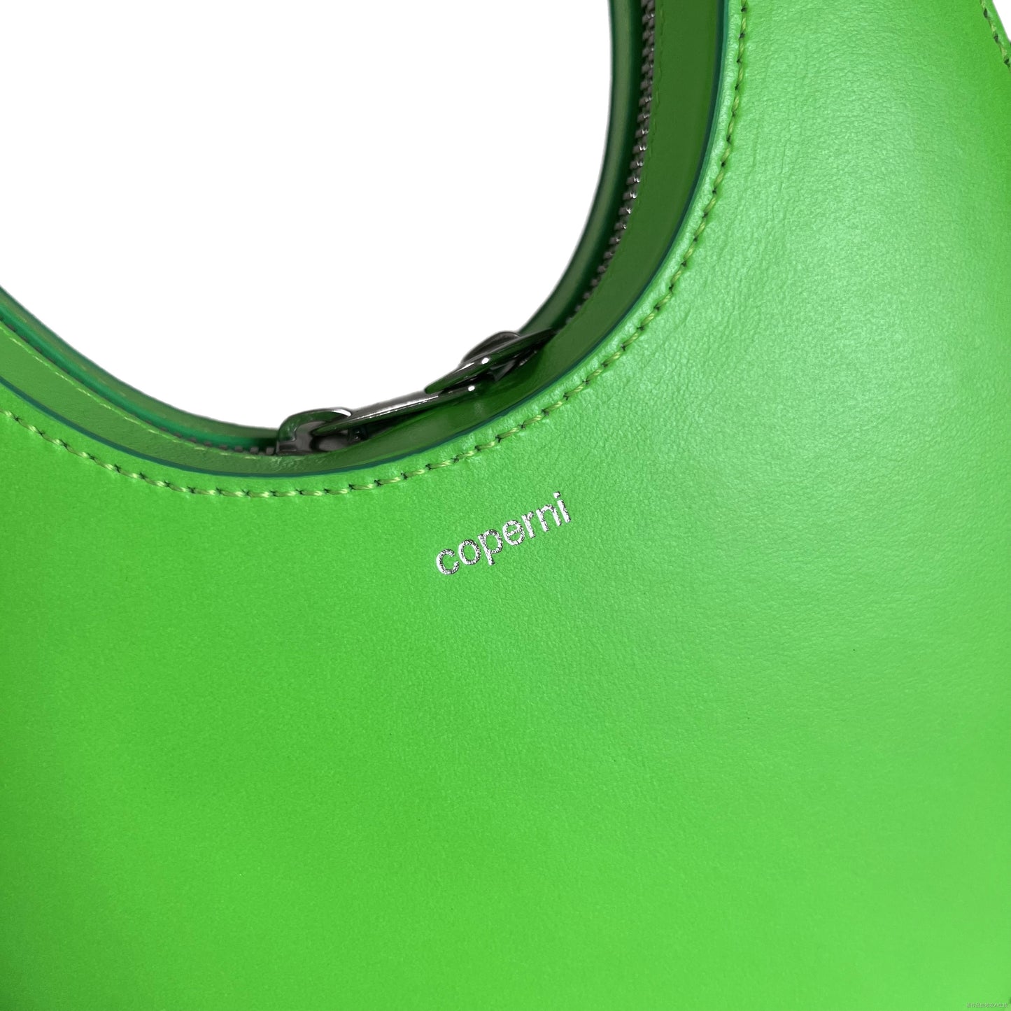 Coperni Mini Swipe Bag Neon Green Leather Bag with Strap