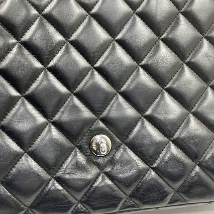 Sold Chanel Classic Flap Jumbo Large Black Lambskin Leather with Silver hardware