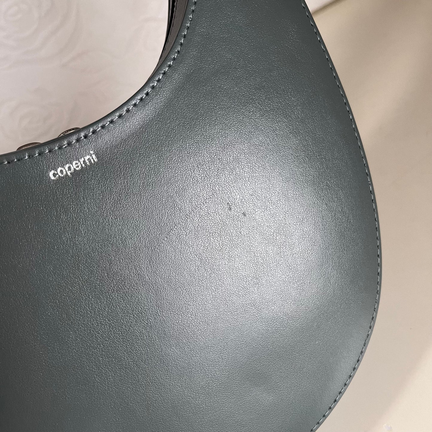 Coperni Swipe Bag Medium Stone Grey Leather Bag