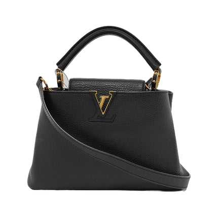 Louis Vuitton Capucines BB Black Leather Pink Interior Crossbody Bag-Luxbags