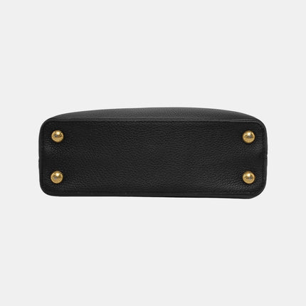 Louis Vuitton Capucines BB Black Leather Pink Interior Crossbody Bag
