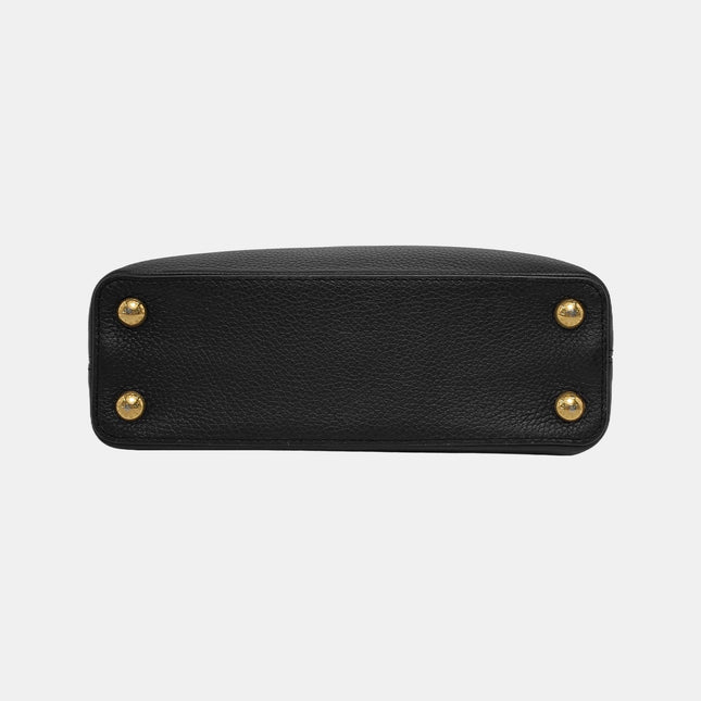 Louis Vuitton Capucines BB Black Leather Pink Interior Crossbody Bag