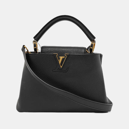 Louis Vuitton Capucines BB Black Leather Pink Interior Crossbody Bag