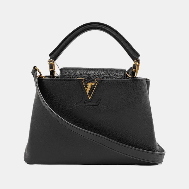Louis Vuitton Capucines BB Black Leather Pink Interior Crossbody Bag