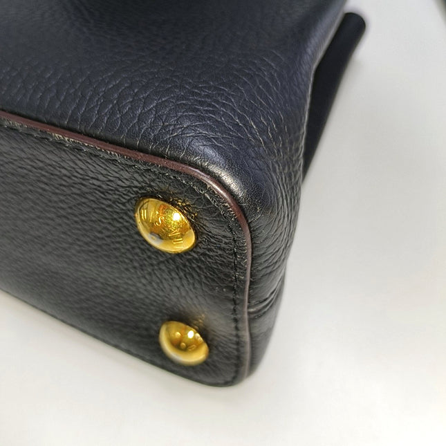 Louis Vuitton Capucines BB Black Leather Pink Interior Crossbody Bag