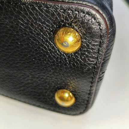 Louis Vuitton Capucines BB Black Leather Pink Interior Crossbody Bag