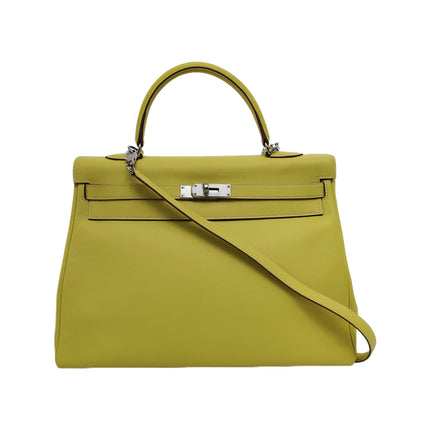 Hermes Kelly 35 Retourne Epsom Leather Yellow R9 Jaune Bourgeon Palladium Hardware 2010-Luxbags