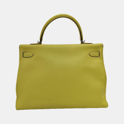 Hermes Kelly 35 Retourne Epsom Leather Yellow R9 Jaune Bourgeon Palladium Hardware 2010
