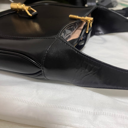 Sold Gucci Jackie 1961 Black Leather Bag with Adjustable Strap
