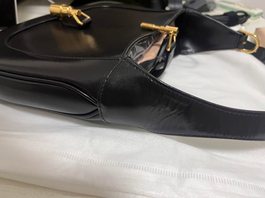 Sold Gucci Jackie 1961 Black Leather Bag with Adjustable Strap