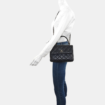 Chanel Trendy CC Small Navy Lambskin Leather Silver Hardware