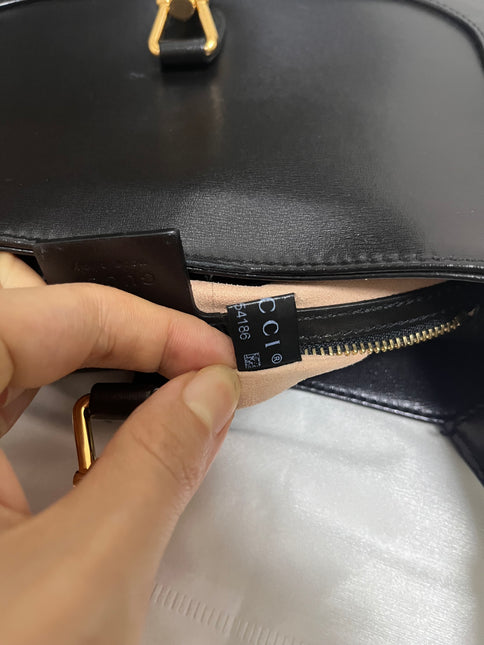 Sold Gucci Jackie 1961 Black Leather Bag with Adjustable Strap