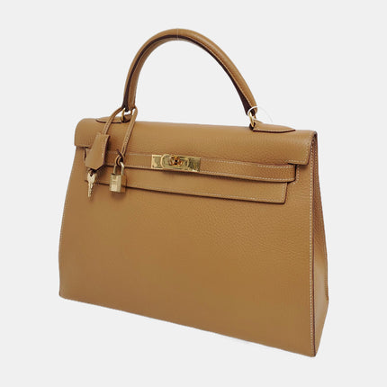 Hermes Kelly 32 Sellier 4B Biscuit Gold Togo Leather Gold HW 1996