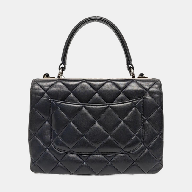 Chanel Trendy CC Small Navy Lambskin Leather Silver Hardware