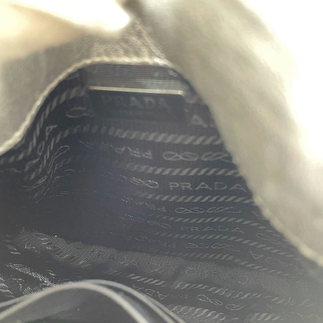 Sold Prada Cleo Flap Silver Leather Shoulder bag 2 Way Carry Short and Long Strap