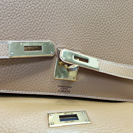 Hermes Kelly 32 Sellier 4B Biscuit Gold Togo Leather Gold HW 1996