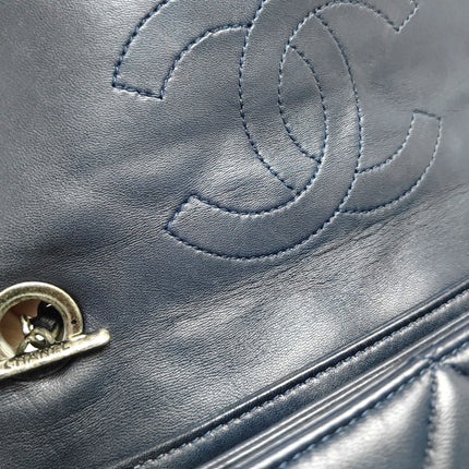 Chanel Trendy CC Small Navy Lambskin Leather Silver Hardware