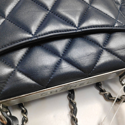 Chanel Trendy CC Small Navy Lambskin Leather Silver Hardware