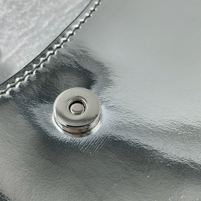 Sold Prada Cleo Flap Silver Leather Shoulder bag 2 Way Carry Short and Long Strap