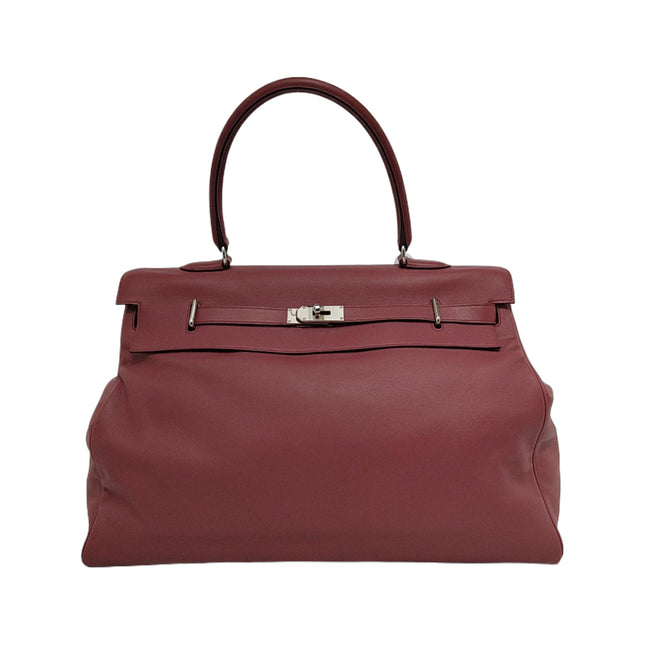 Hermès Kelly 50 Retourne Pink 0D Rose Mexico 4B Swift Leather Palladium Hardware 2011-Luxbags